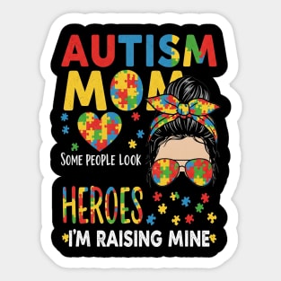 Autism Mom Tee - Raising My Superhero Design Sticker